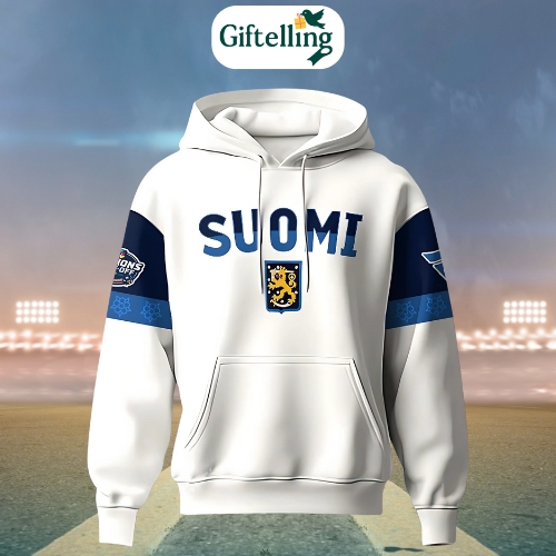 Cool, crisp, and unmistakably Finnish—the 4 Nations Face-Off 2025 Finland Hoodie blends Arctic style with world-class fandom