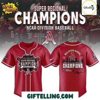 Arkansas Razorbacks 2025 Super Regionals Jersey MajestyWears