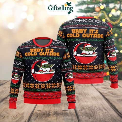 Baby Yoda Santa 3D Christmas Sweater