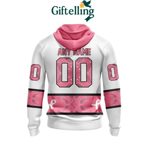 Wearing this Boston Bruins hoodie during Breast Cancer Awareness Month helps spark conversations