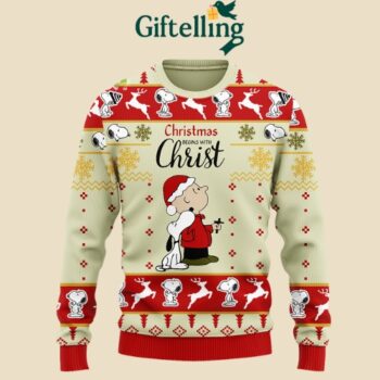 Christmas begins With Christ Snoopy sweater