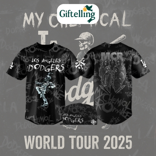 The My Chemical Romance Dodgers 2025 Concert Baseball Jersey
