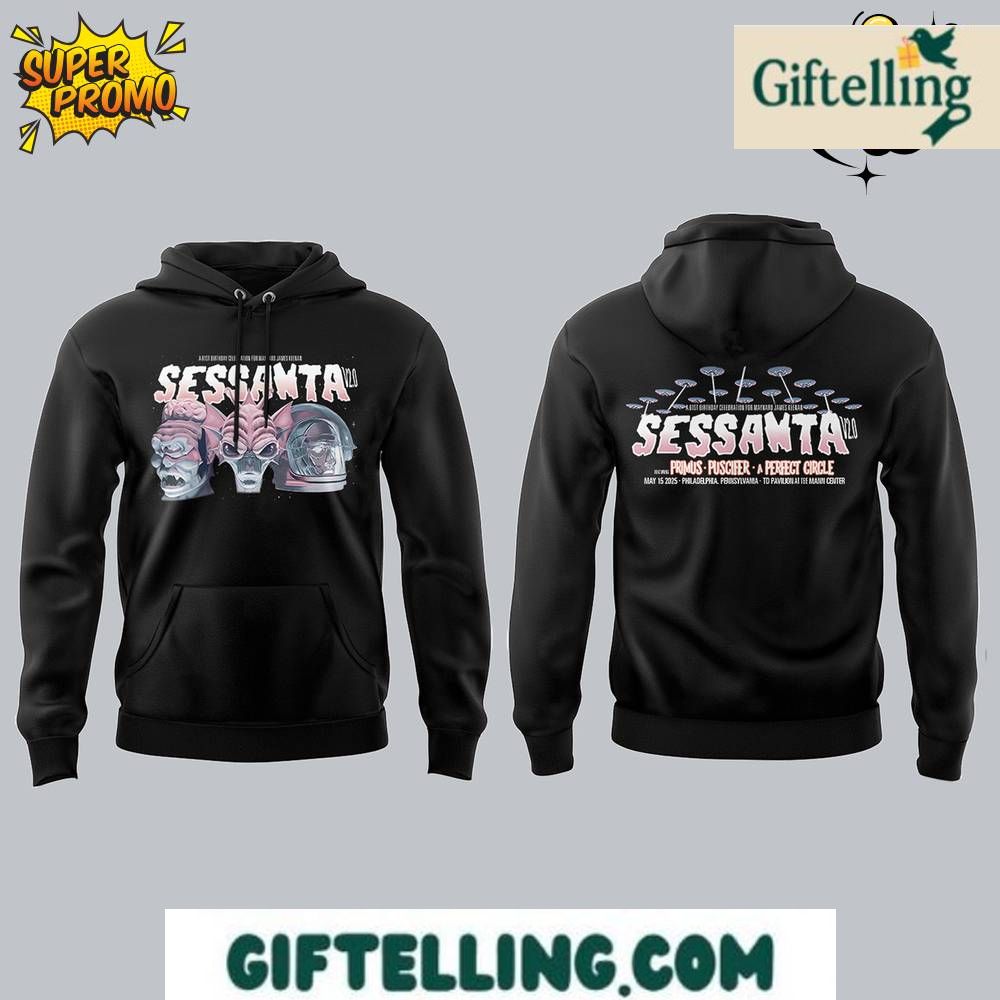 Step into the world of progressive rock with this exclusive Tour Sessanta V2.0 hoodie that captures the essence of A Perfect Circle's legendary sound