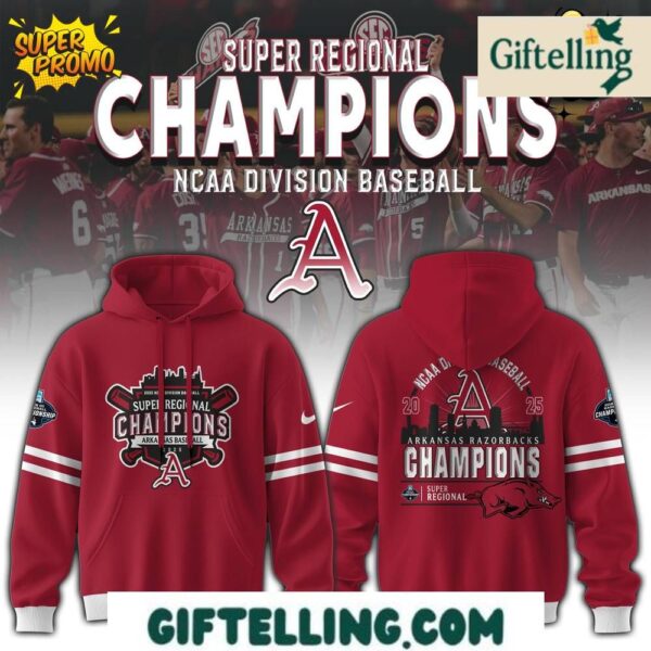 Arkansas Razorbacks Hoodie 2025 Super Regionals Champions