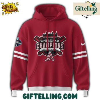 Arkansas Razorbacks Hoodie 2025 Super Regionals Champions symbolizes the relentless pursuit of Omaha dreams that defines Arkansas baseball tradition