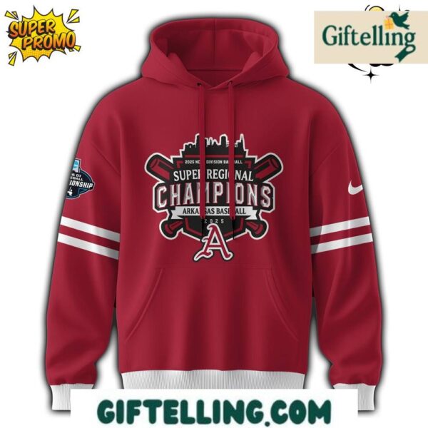 Arkansas Razorbacks Hoodie 2025 Super Regionals Champions symbolizes the relentless pursuit of Omaha dreams that defines Arkansas baseball tradition