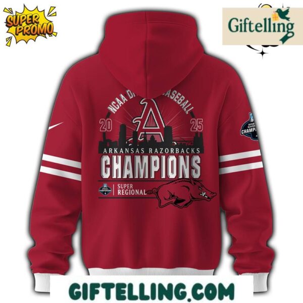 Arkansas Razorbacks 2025 Super Regionals Champions Hoodie