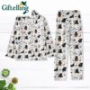 Black Cat Halloween Pajamas Set Cute Ghost Pajamas Cozy Fall Outfit