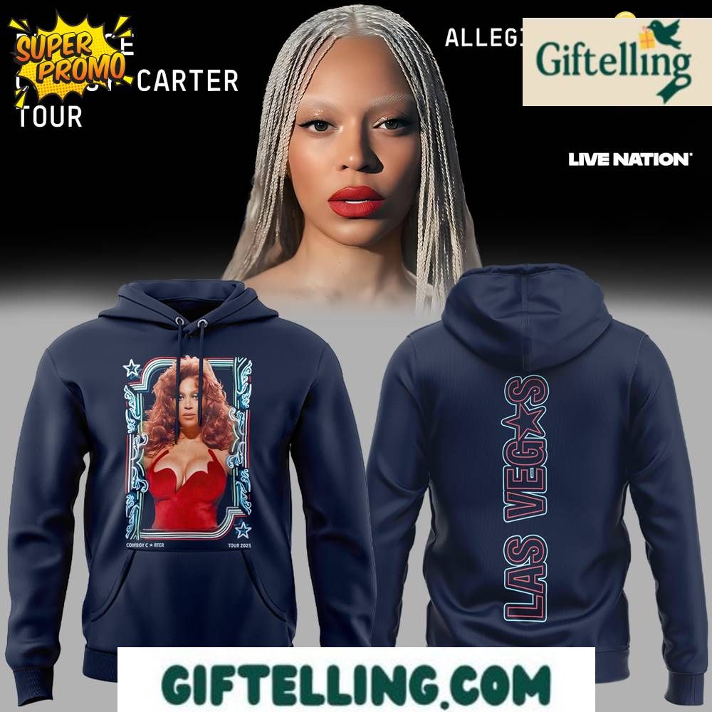 COWBOY CARTER Tour 2025 Beyonc x Las Vegas Blue Hoodie