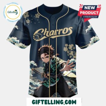 Join the battle against demons with the Charros Demon Slayer Baseball Jersey Limited Edition