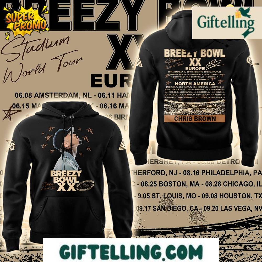 Chris Brown Breezy Bowl XX Black Hoodie 2025