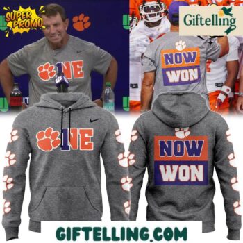 Clemson Tigers ''Now Won'' Special Grey Hoodie