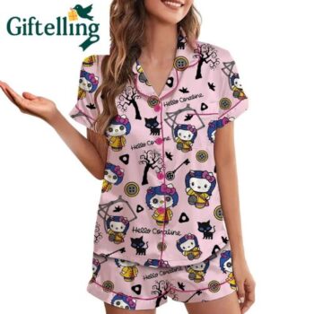 Coraline Halloween Pajamas Set for Kids Short Sleeve