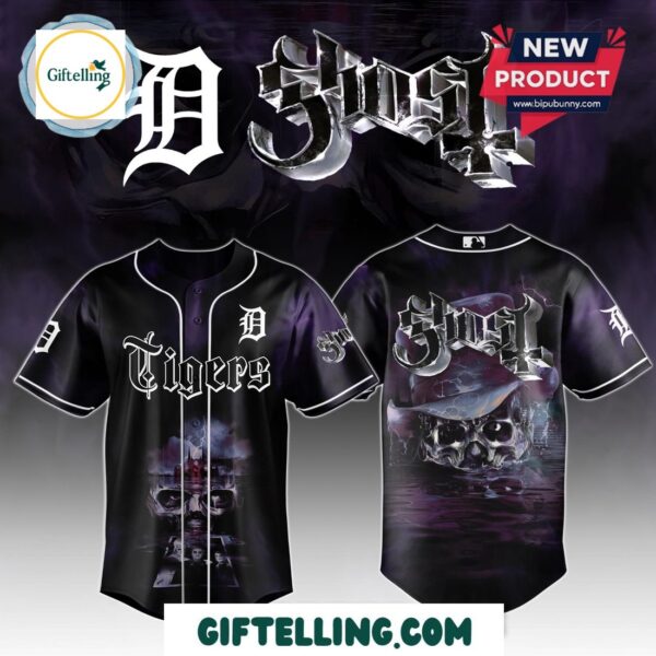 Detroit Tigers MLB GHOST Skeletour World Tour 2025 Baseball Jersey