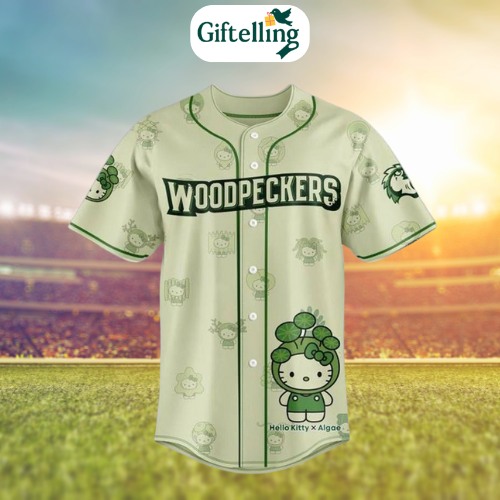 The Fayetteville Woodpeckers Hello Kitty Jersey 2025 combines bold athletic spirit with the iconic sweetness of Hello Kitty