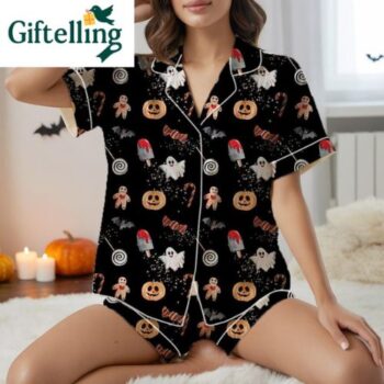 Ghost Halloween Satin Pajama Set has available in comprehensive sizing from XS to 5XL