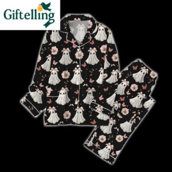 Discover the perfect harmony between feminine elegance and Halloween charm with the Ghost Pajamas Set for Women Halloween