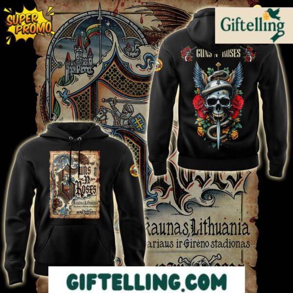 Discover Baltic rock passion with the Guns N' Roses Kaunas Lithuania Hoodie