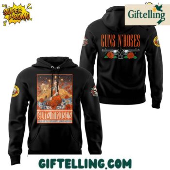 Commemorate rock history at an iconic venue with the Guns N' Roses Ernst Happel Black Hoodie Stadium Tour 2025