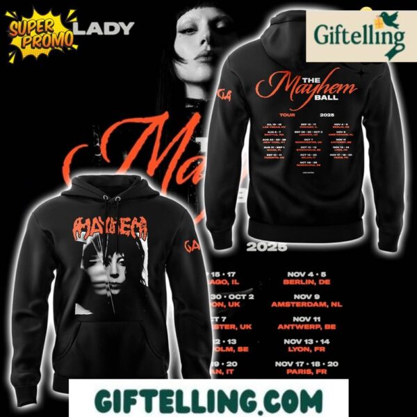 Experience artistic innovation and pop spectacle with the Lady Gaga The Mayhem Ball Tour 2025 Hoodie