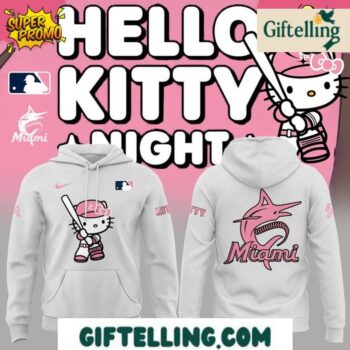 Miami Marlins Hello Kitty Night Grey Hoodie Limited Edition