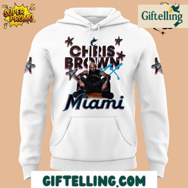 Celebrate the intersection of music and baseball with the Miami Marlins Chris Brown Hoodie 2025 Limited Edition