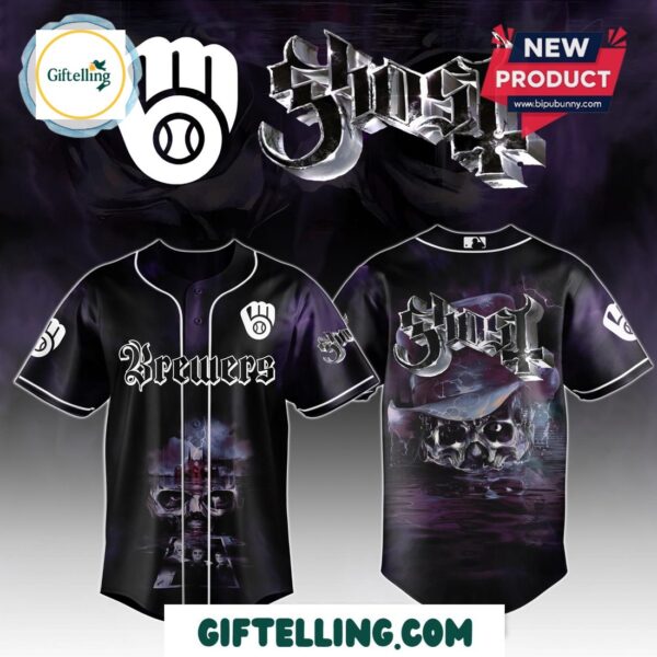Milwaukee Brewers MLB GHOST Skeletour World Tour 2025 Baseball Jersey