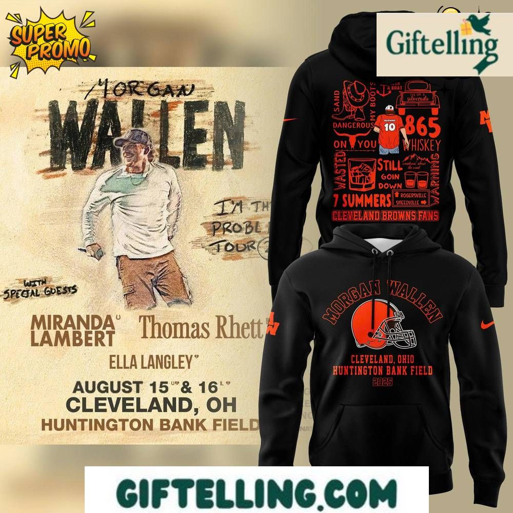 Unite country music passion with Cleveland sports pride through the Morgan Wallen Cleveland Browns Hoodie 2025 For Fans!