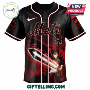 Unleash metropolitan magic with the New York Mets MLB x Black Clover Limited Edition baseball jersey