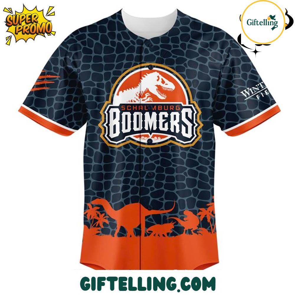 Schaumburg Boomers Jurassic Ballpark 2025 Jersey proves that some combinations are simply meant to be – like dinosaurs and baseball