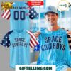 Sugar Land Space Cowboys 4th of July Patriotic Custom Baseball Jersey