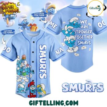 The Smurfs Cartoon Film Baseball Jersey for Movie Lover Gift