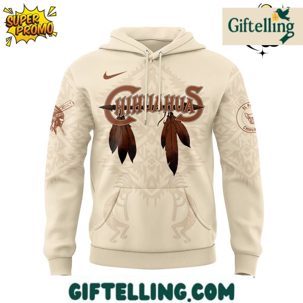 Cultural respect meets baseball tradition in this thoughtfully designed El Paso Chihuahuas Native American Heritage Month Hoodie